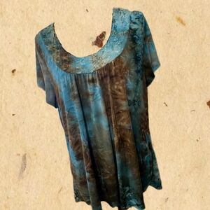 Plus size Turquoise Tunic with Sparkles